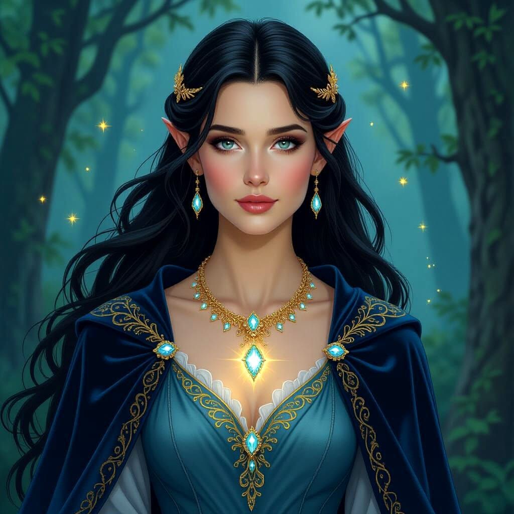 Lúthien with the Nauglamir, in Tolkien Concept Art Style