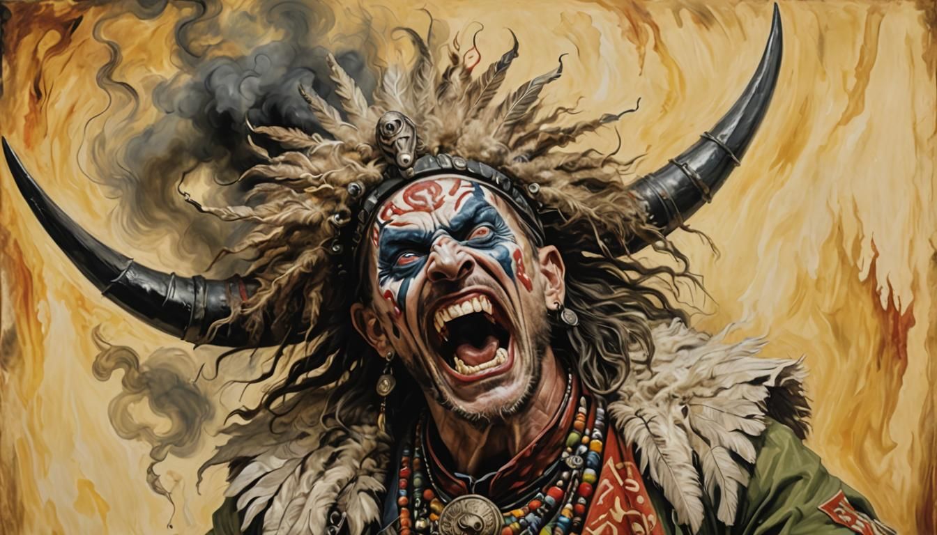 Screaming Man in Expressionist Style