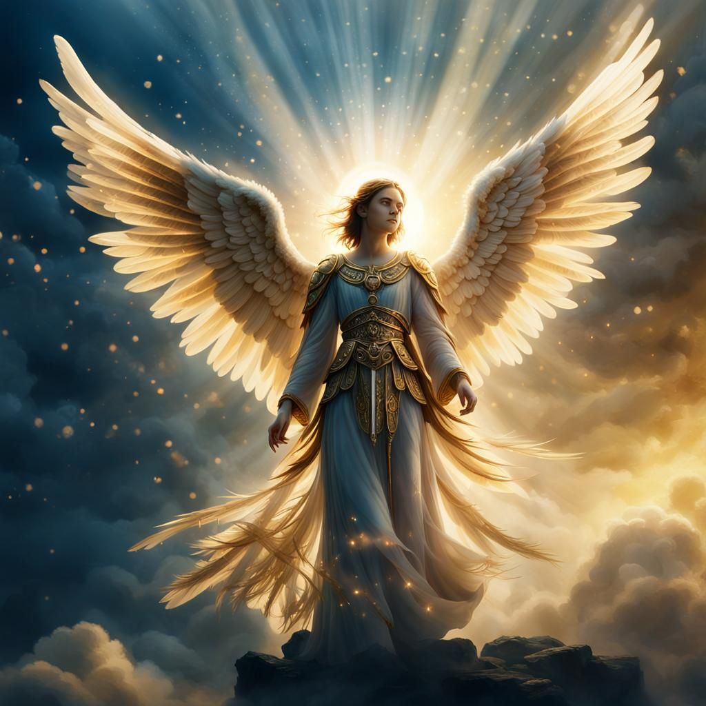 Heavenly Guardian Angel in a Cinematic Style