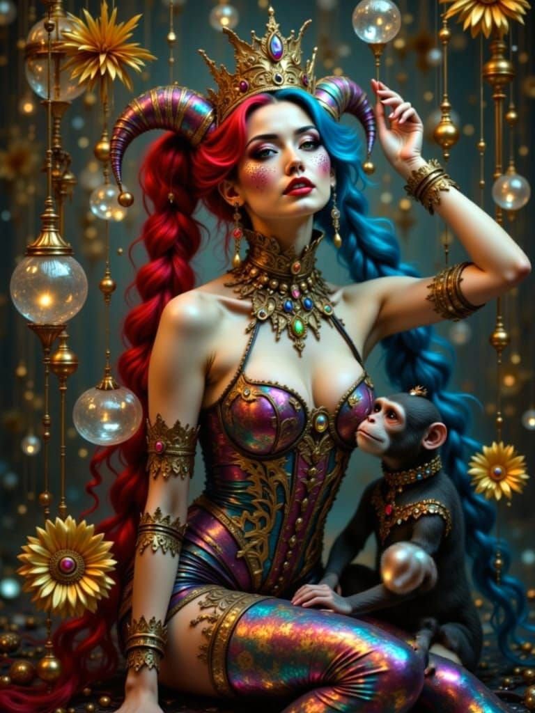 Harlequin & Her Monkey