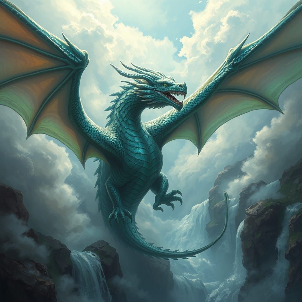 Majestic Dragon in Dreamlike Realm