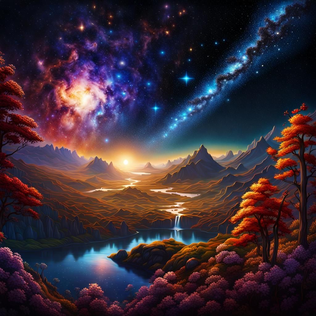 Fantastical Starry Night Sky in 8k Resolution