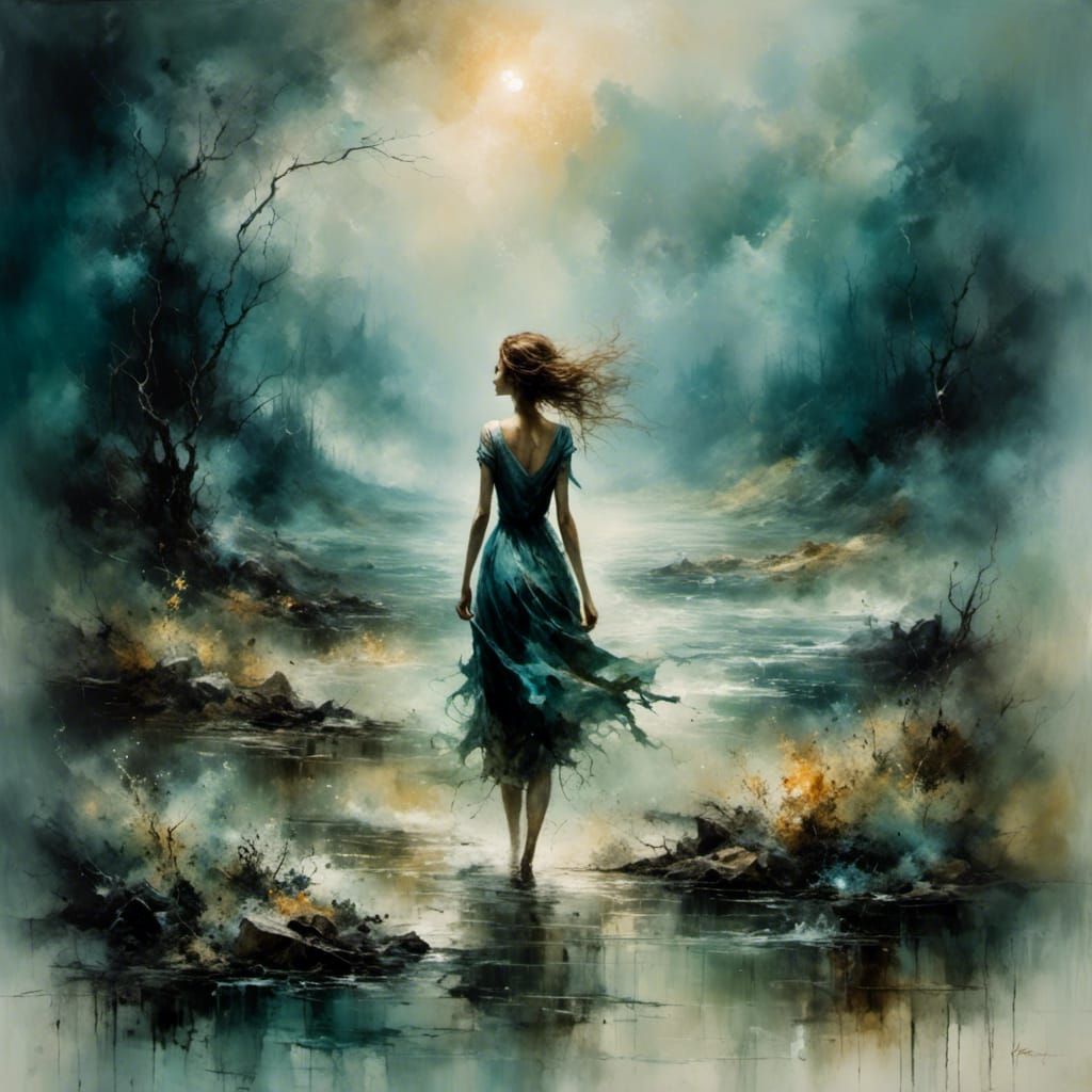 Golden Hour Landscape with Verdant Haze