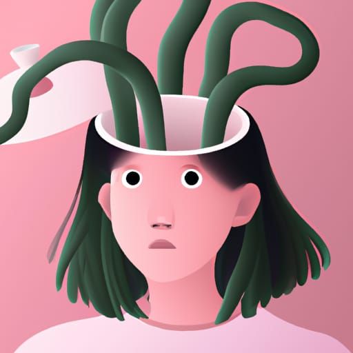 Cyberpunk Girl with Heterochromatic Eyes in Dystopian Scene