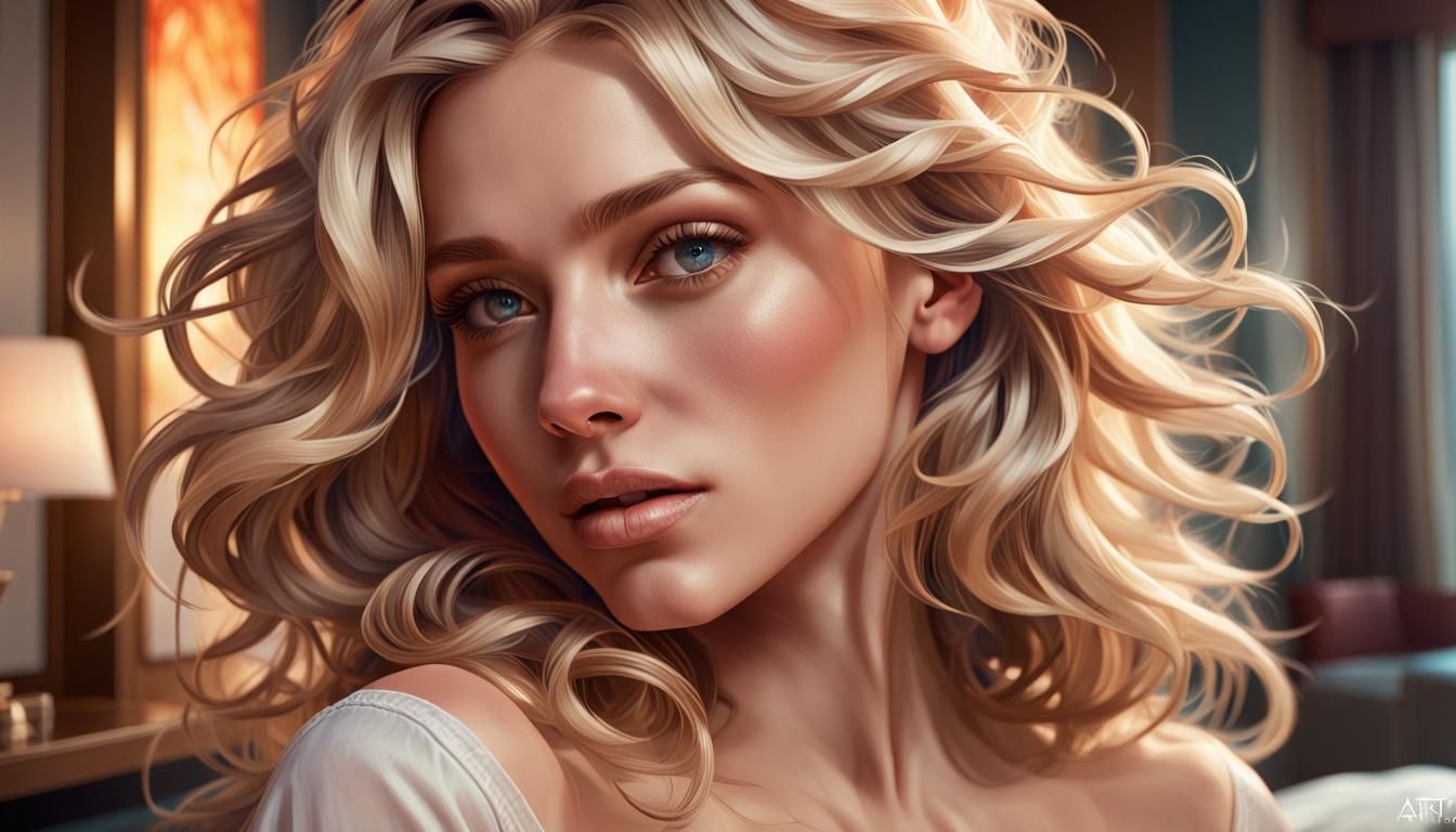 Blonde Model Portrait with Dynamic Lighting