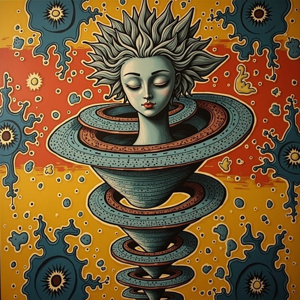 Dynamic Swirling Vortex Abstract Art