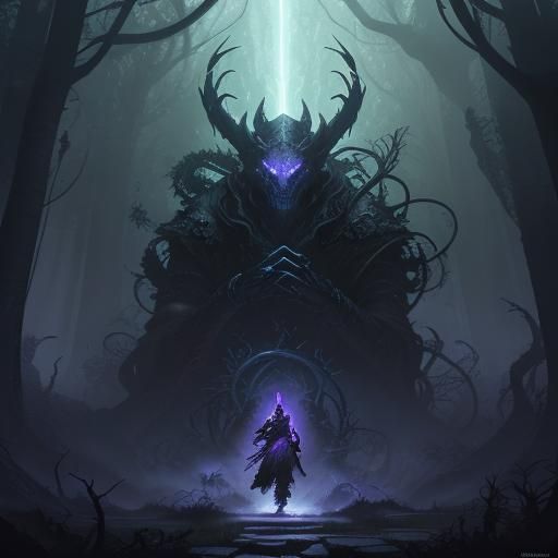 Dragonborn Druid Summons Forest Storm: Dark Fantasy Art