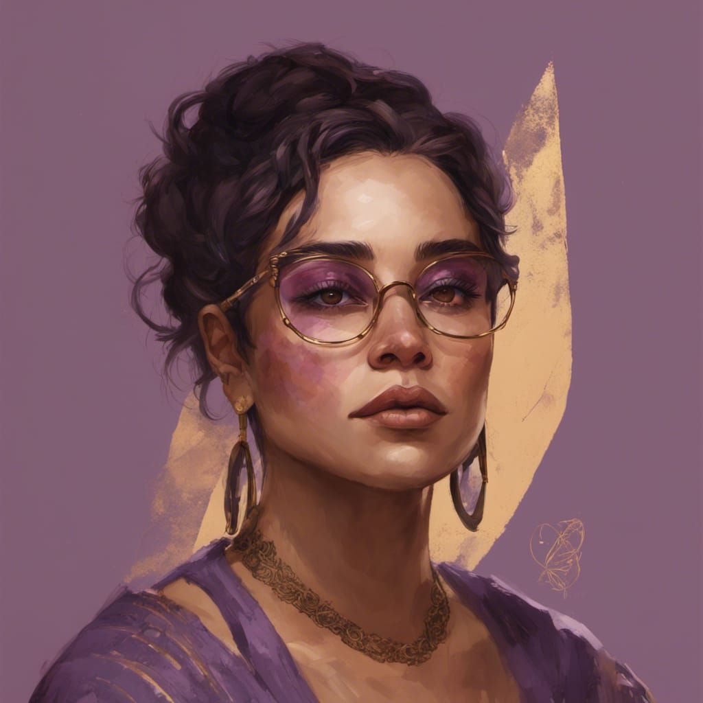 Portrait of Woman with Purple Hair, Artgerm Style
