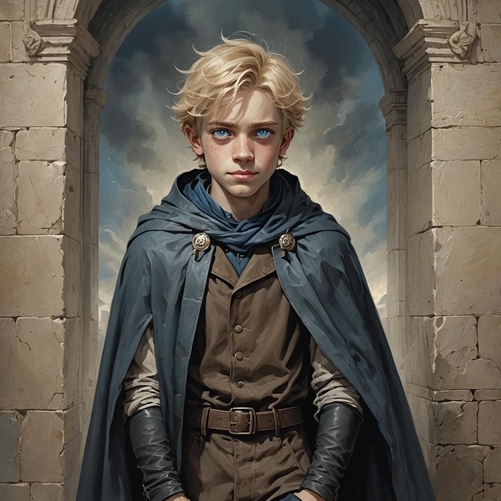 Teenage Boy at Fantasy School in Horror Style