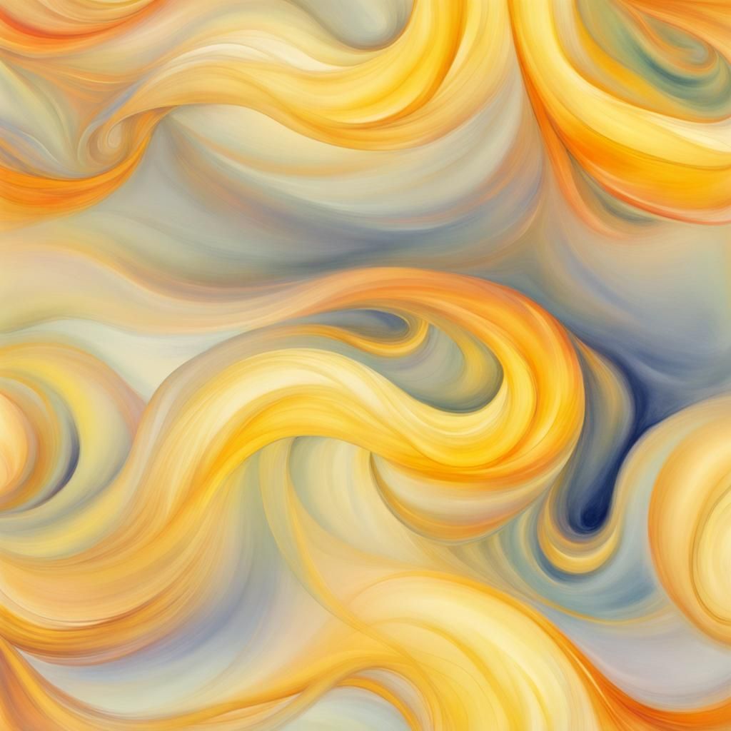 Abstract Watercolor Swirls in Yellow and Orange