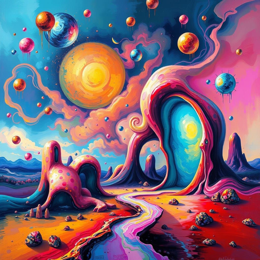 COLOURFUL ABSTRACT LANDSCAPE