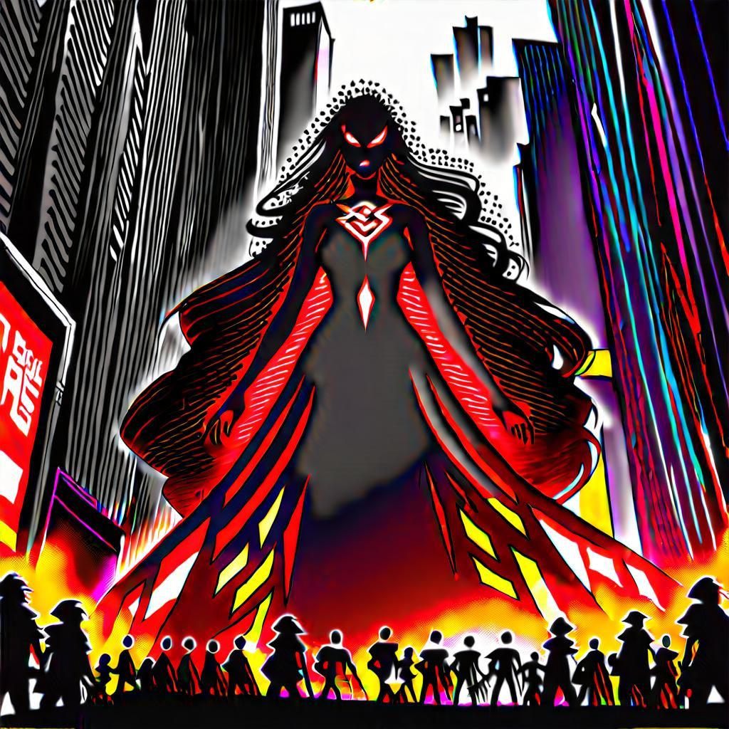 Giant woman invading the city