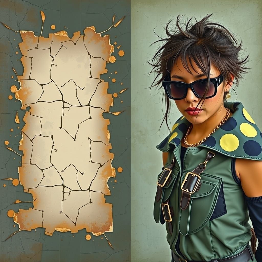 Gothic Fashion Model Amidst Weathered Grey Wall