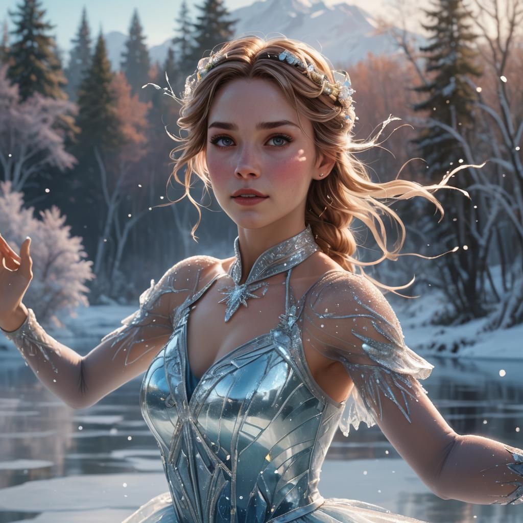 Ice Skater Portrait in Hyperdetailed Style