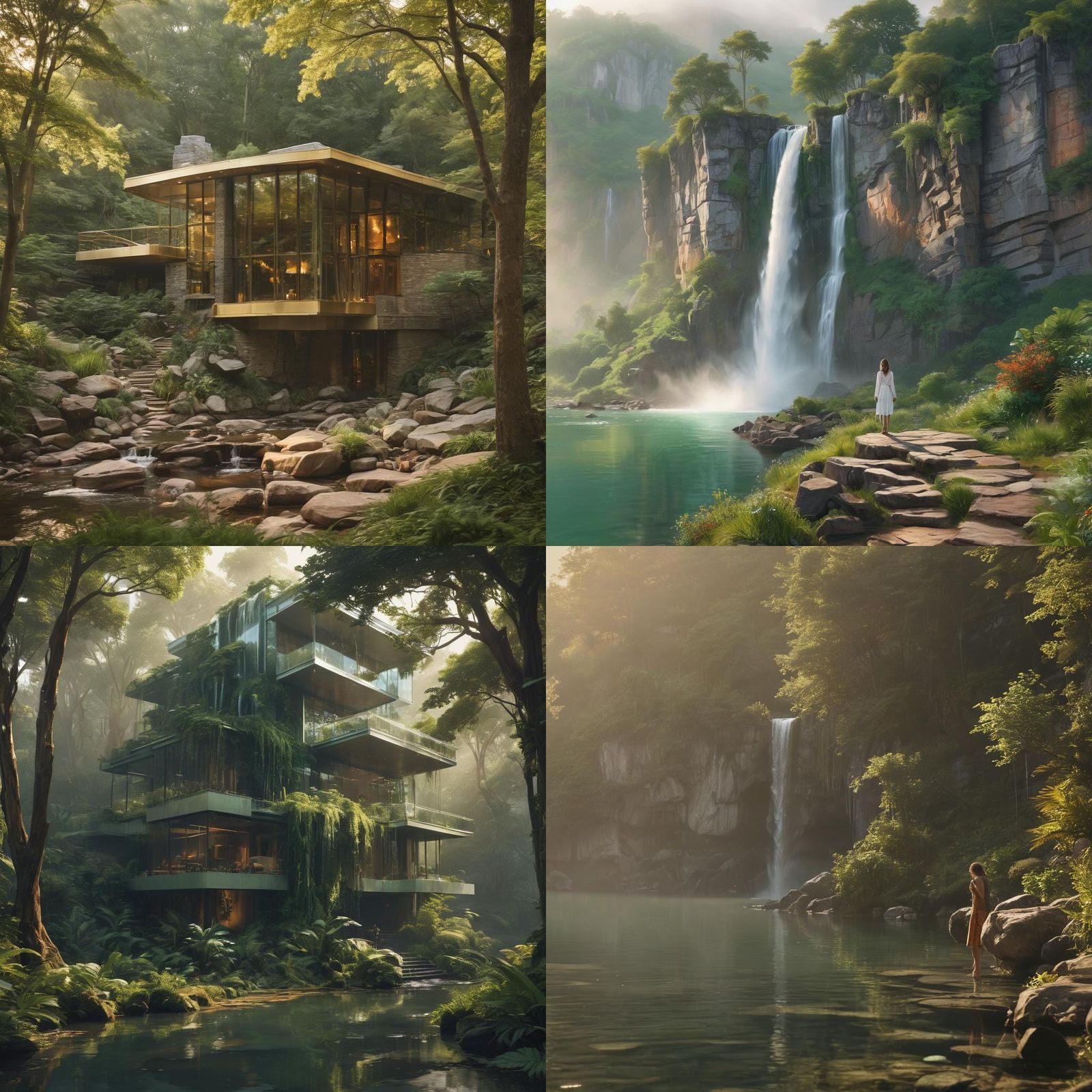 Sanctuary Ranch Waterfall with Glass Building