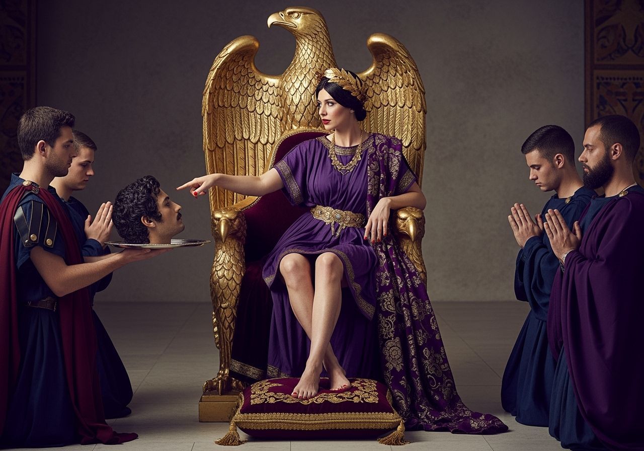 Roman Empress on Eagle Throne, Cinematic Photography