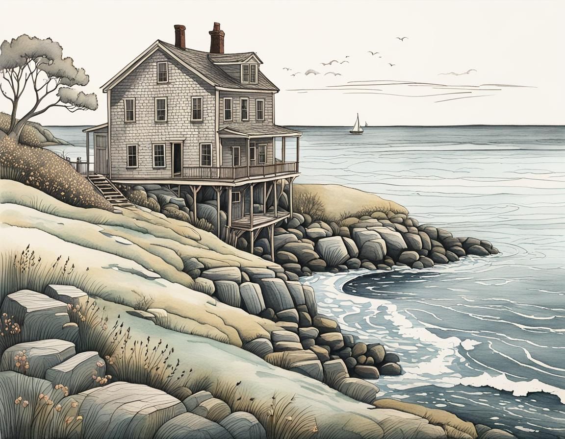 Whimsical New England Seafaring House Ocean View