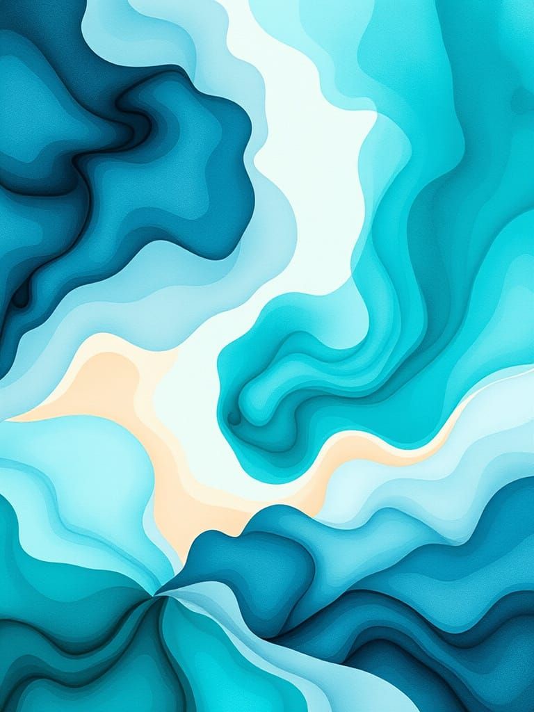 Mesmerizing Turquoise Swirls: Abstract Minimalist Design