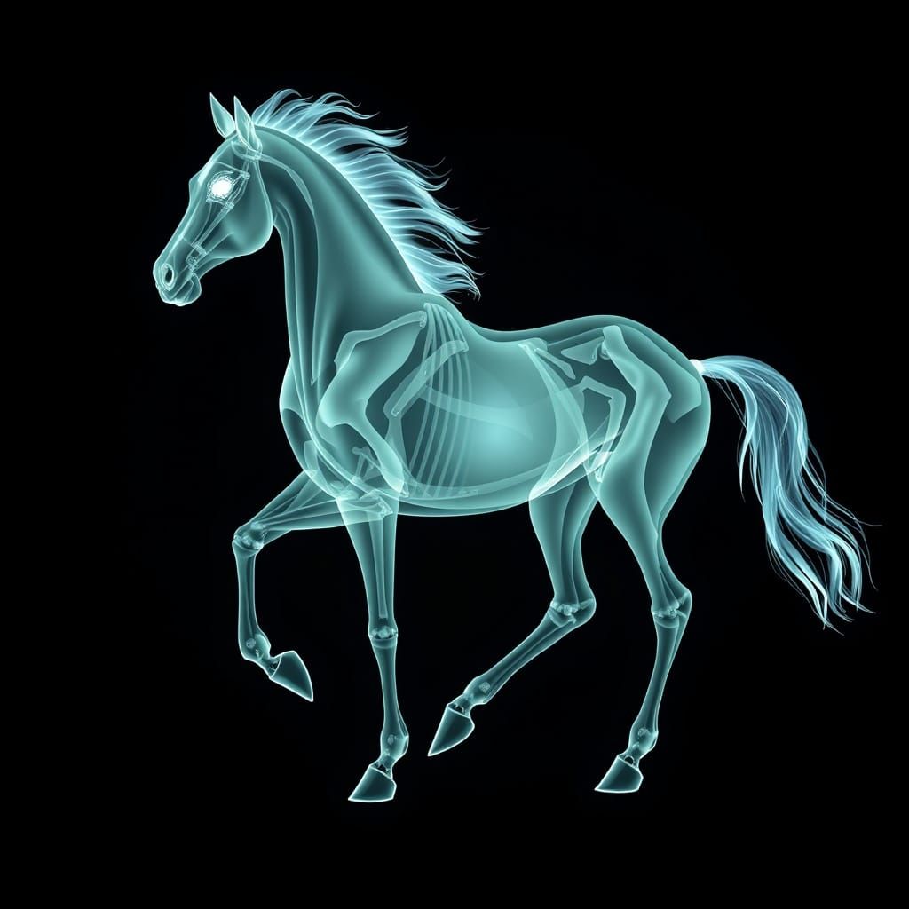 Vector X-Ray Illustration of a Horse