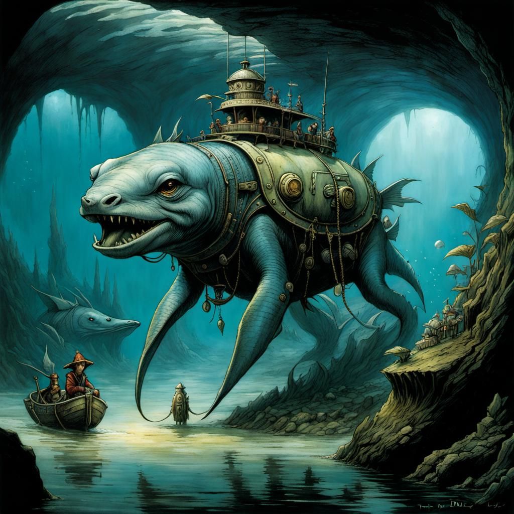 Surreal Animal Avatar in Underground Sea