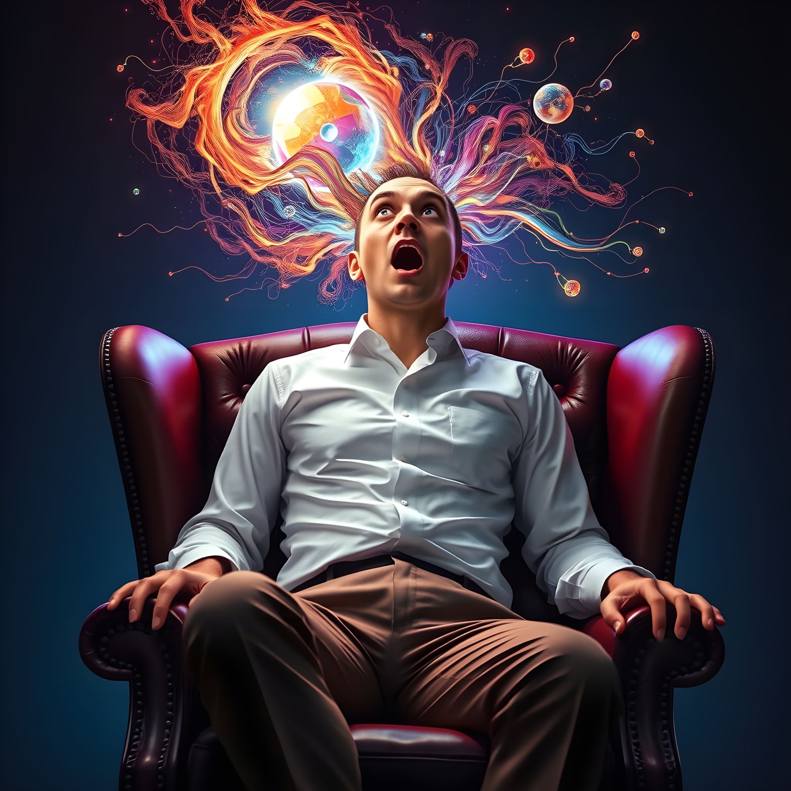 Mind Blown in Vibrant Futuristic Shock