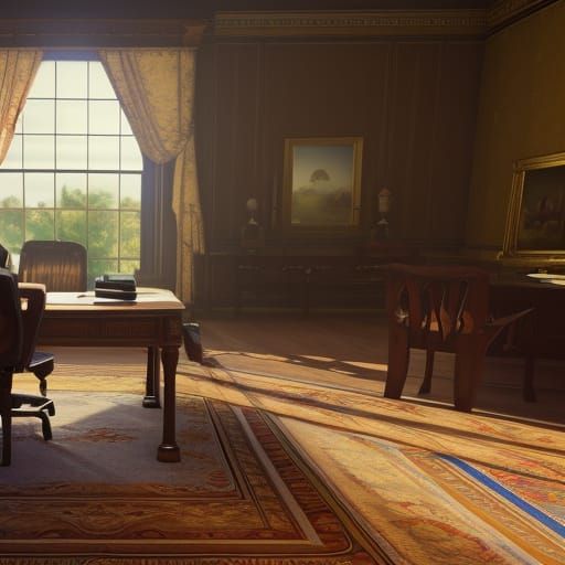 Monkey in Oval Office: 3D Cinematic Render