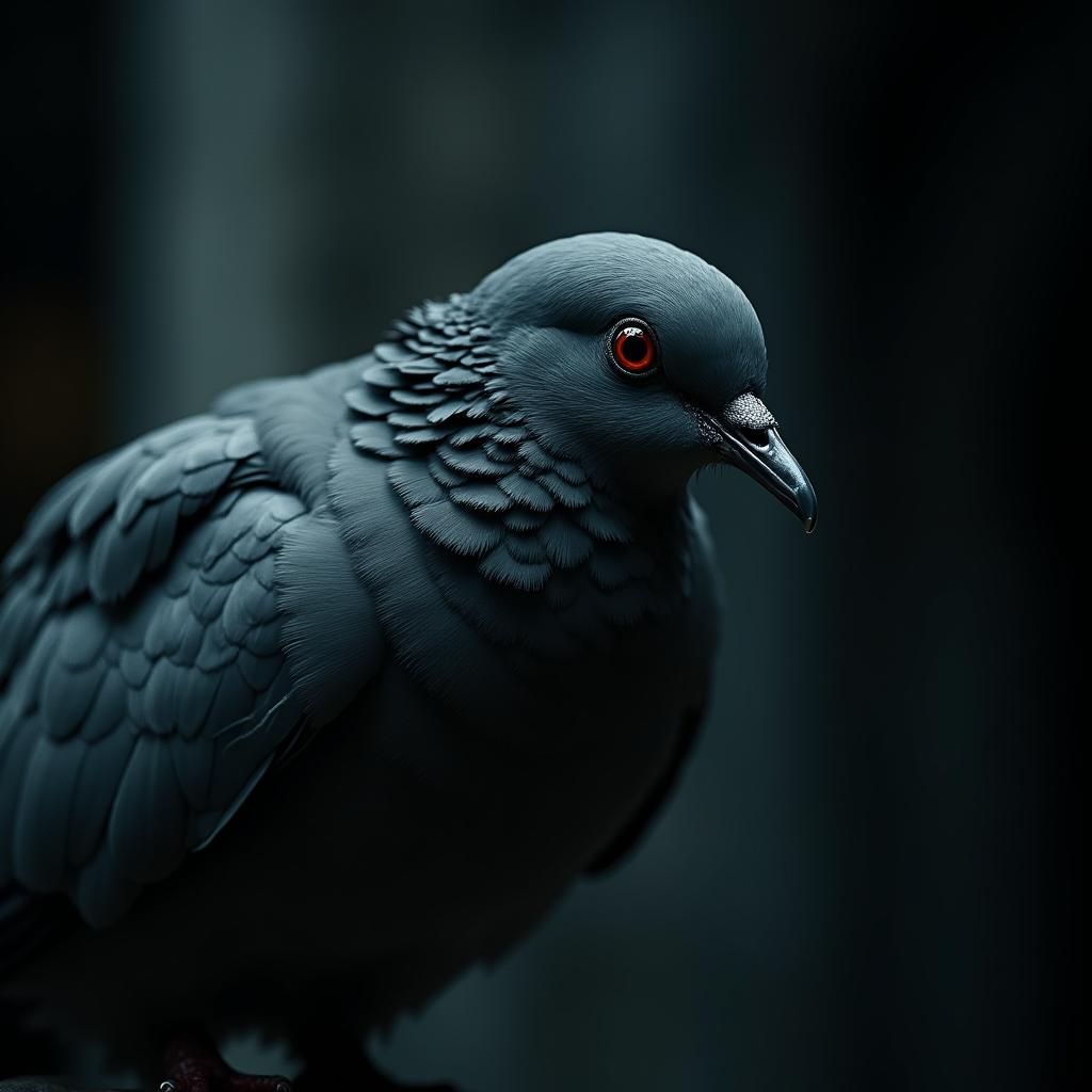 Dramatic Death Dove in Gothic Setting, Cinematic Lighting