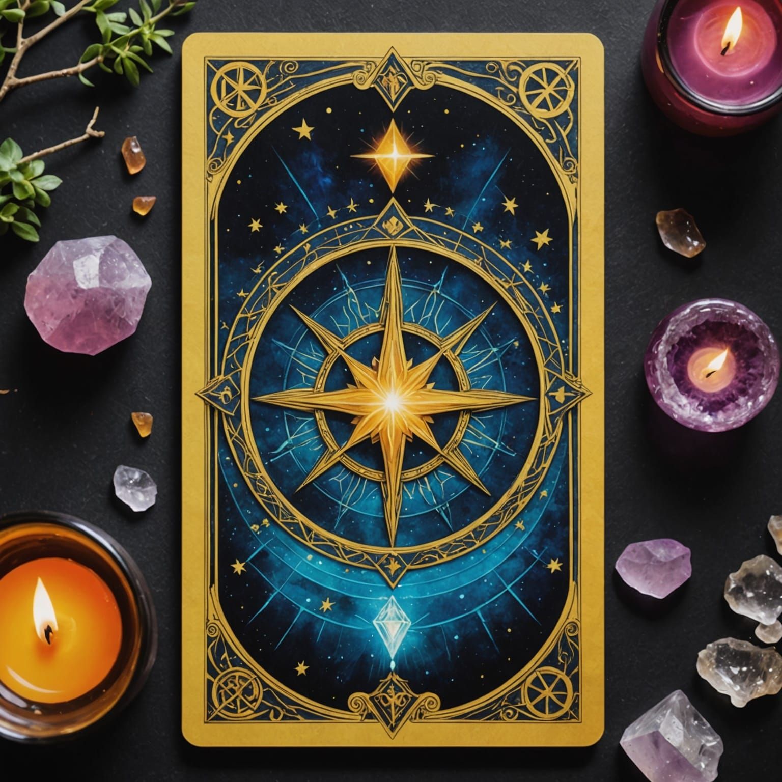 Ace of Magic Tarot Card with Mystical Symbols