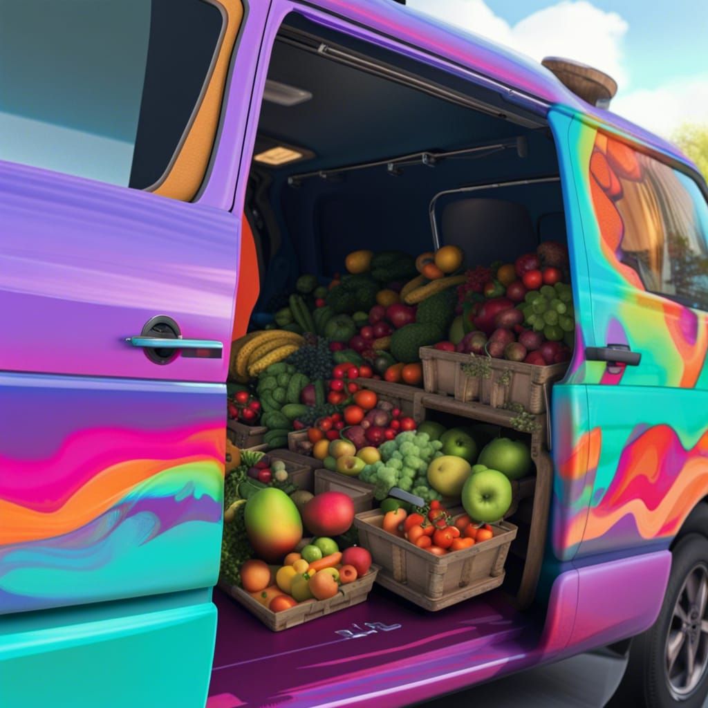 Psychedelic Van at Farmers' Market, Concept Art