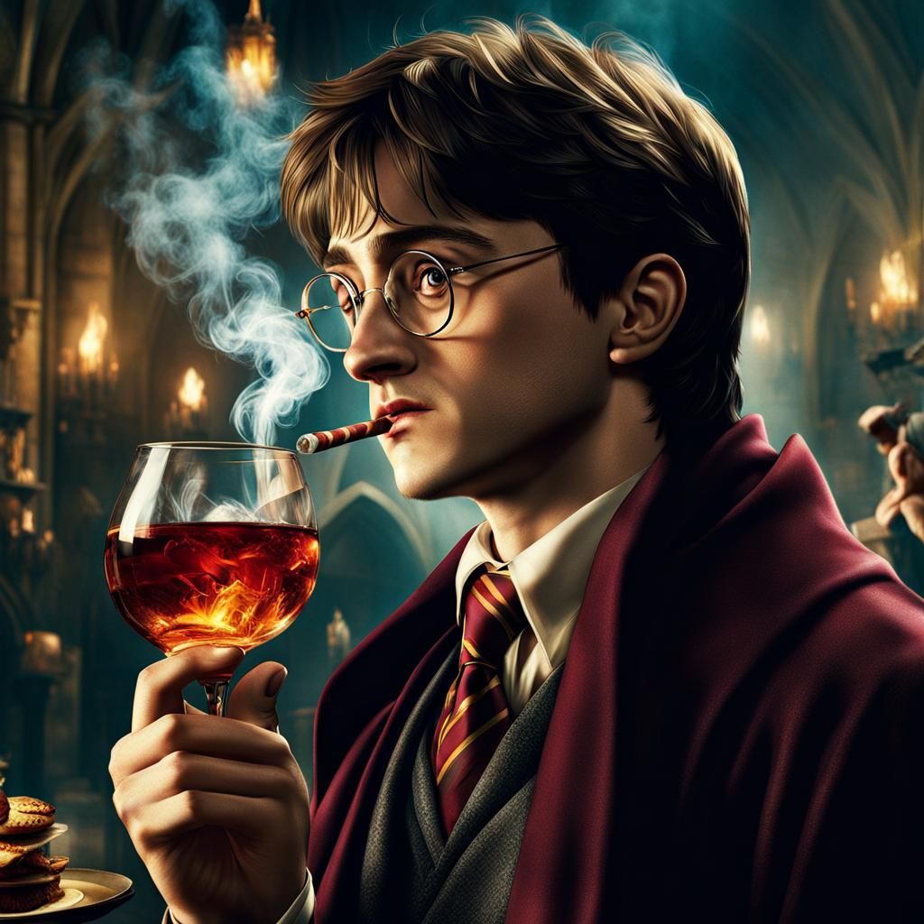 Harry Potter at Party Smoking and Drinking in 4K