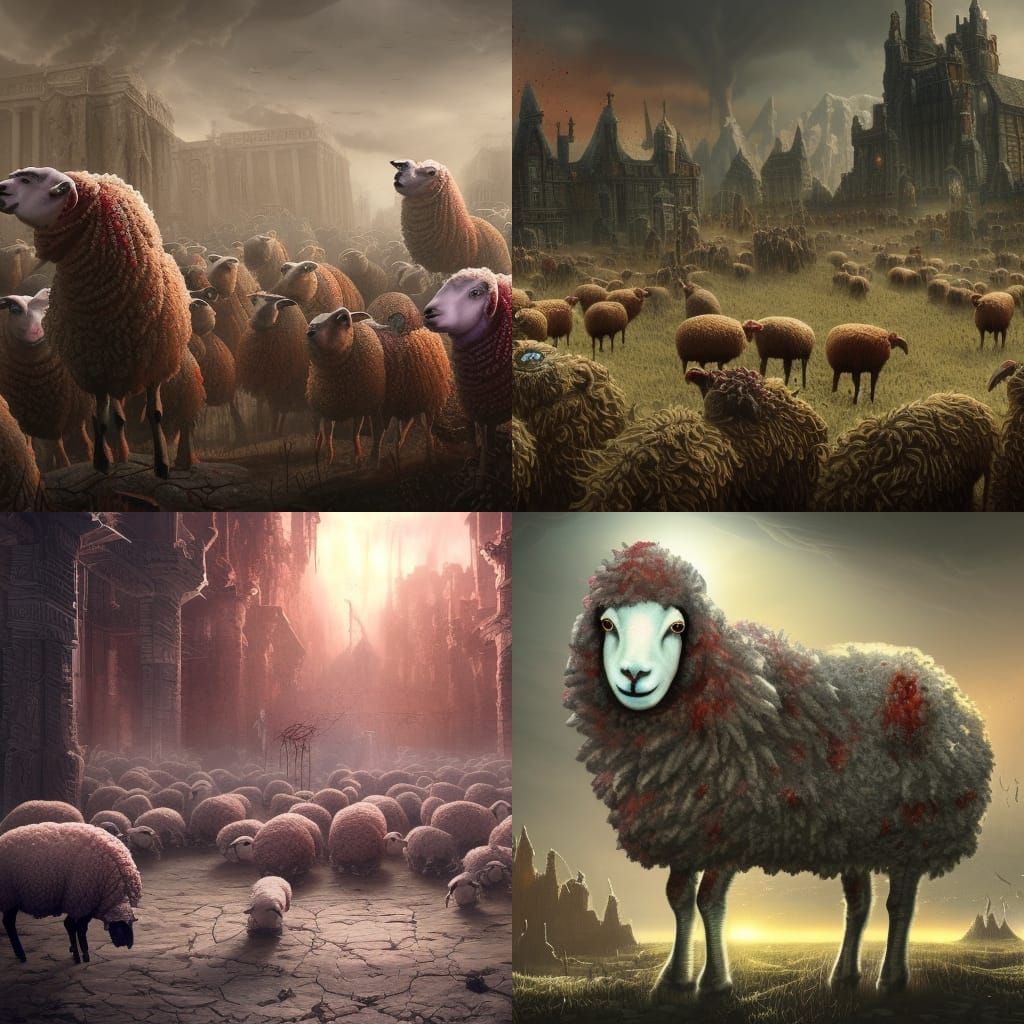 Zombie Sheep Apocalypse: Detailed Matte Painting