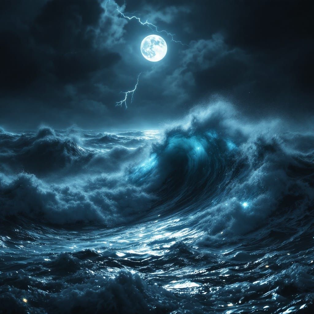 Moonlit Ocean Turbulence in High-Speed Detail