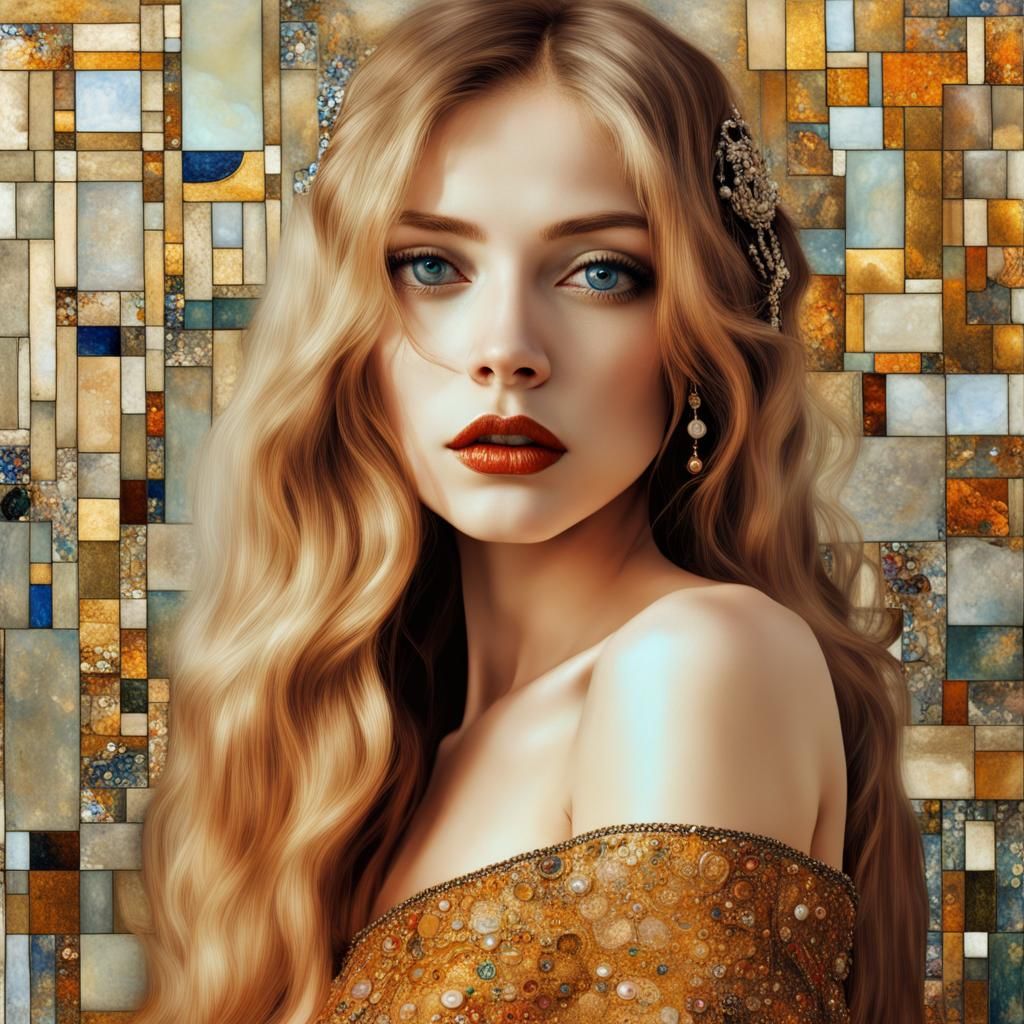 Art Deco Woman in Floral Setting