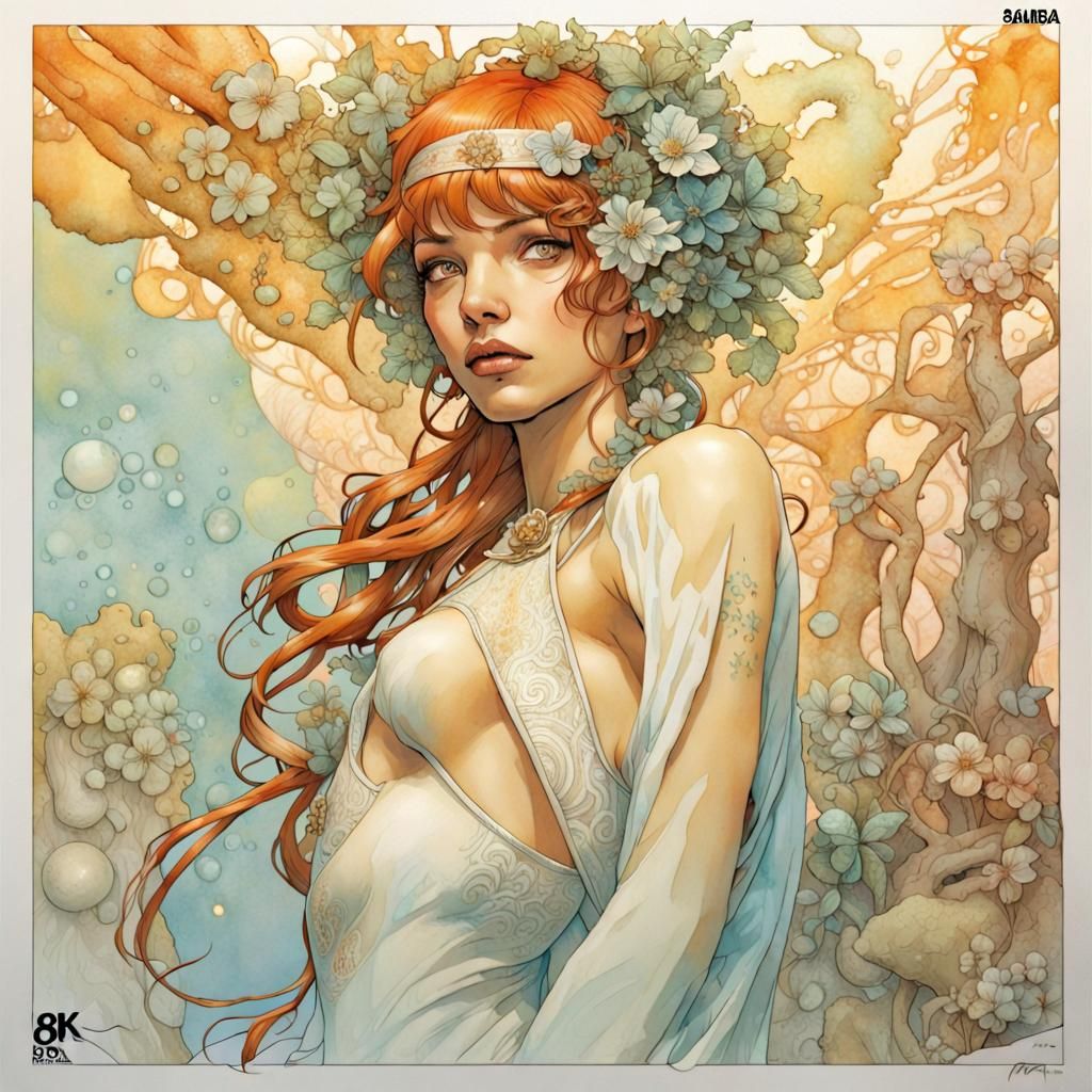 Samba Pa Ti: Art Nouveau Illustration