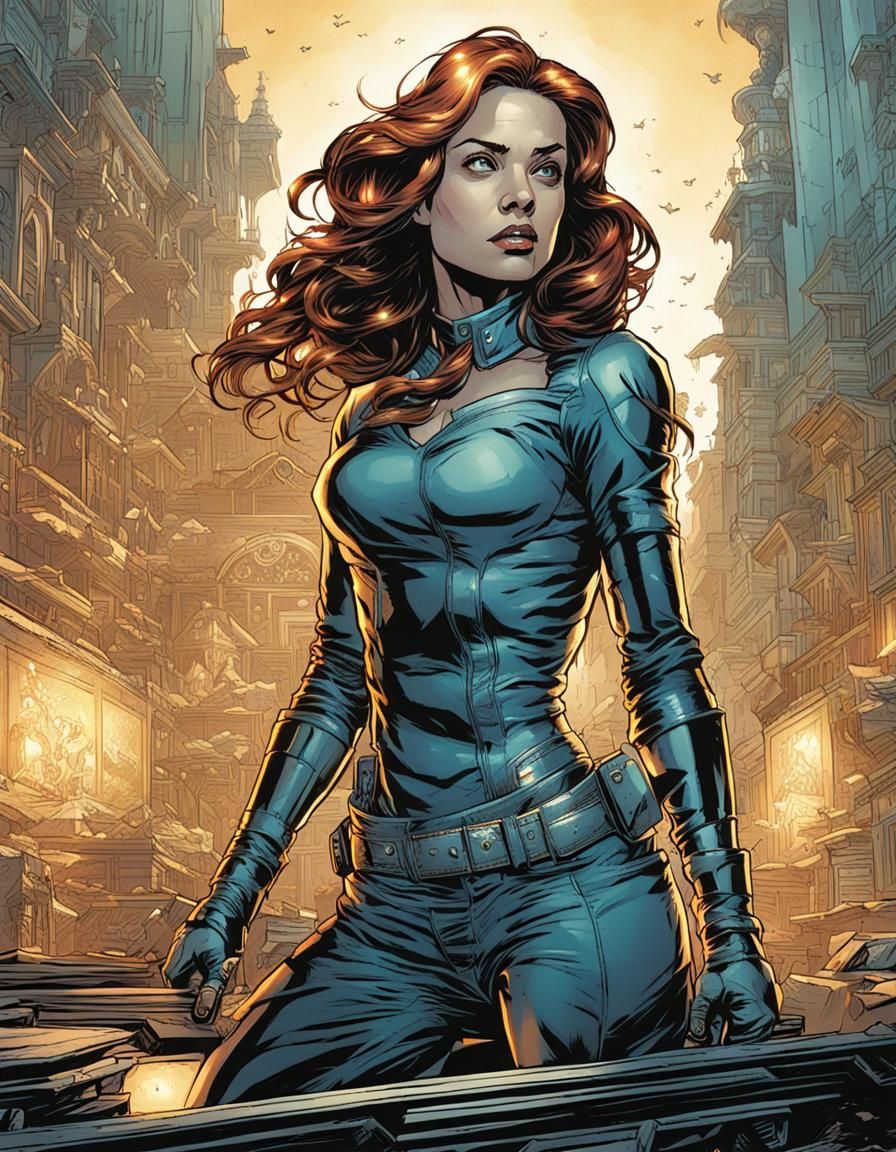 Gorgeous Woman in Comic Book Style Art