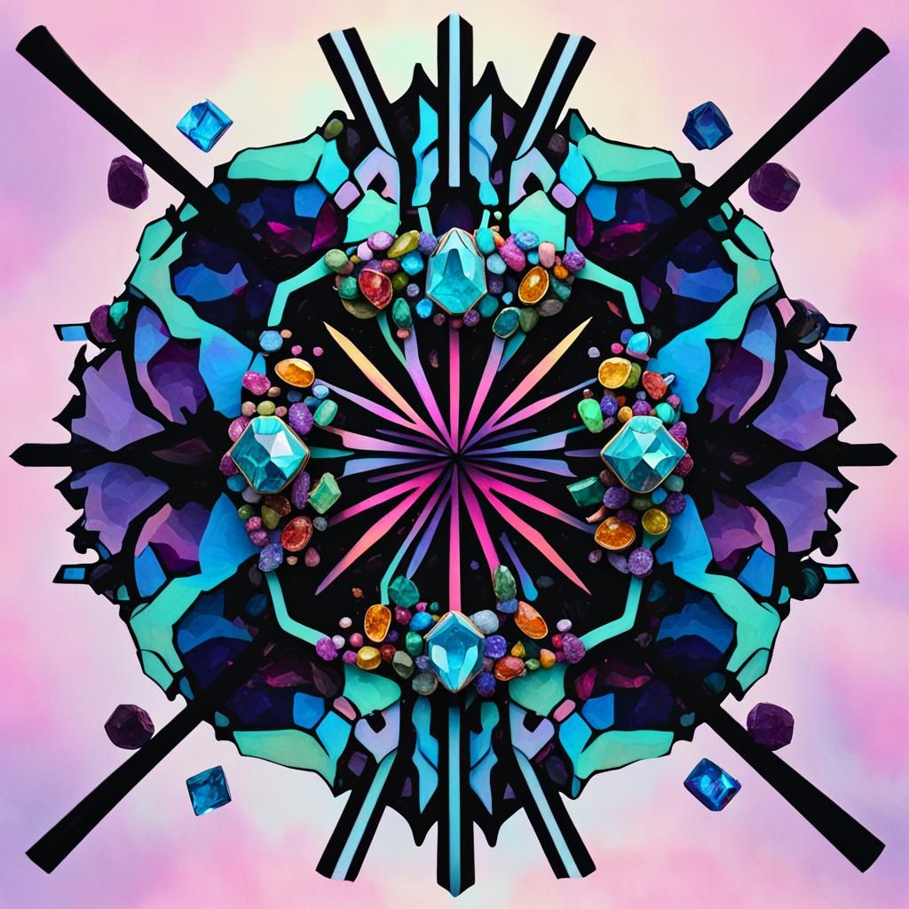 Colorful Gemstone Pendant in Melting Candy Landscape