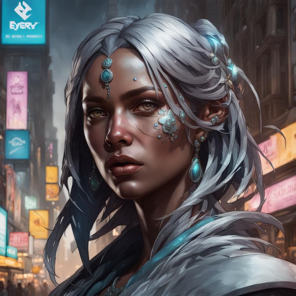 Silver City Portrait in Hyperdetailed Style