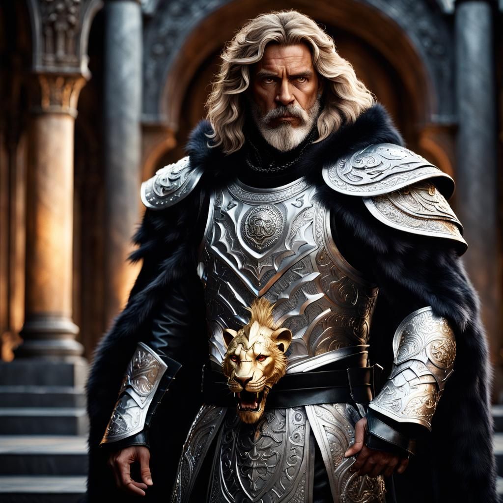 The Beastmaster in Silver Armor with Lion Pelt