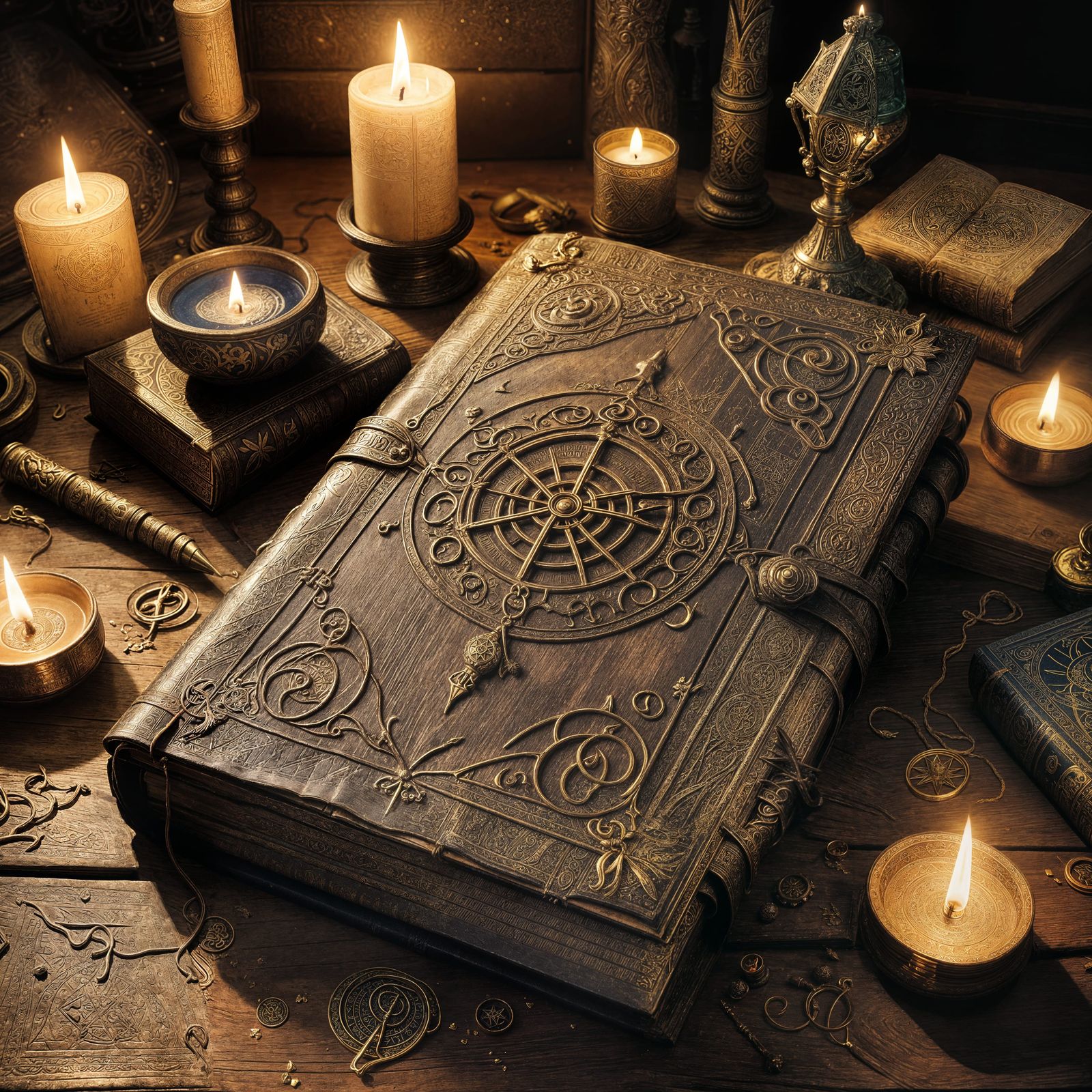 Ancient Spell Book with Magical Aura
