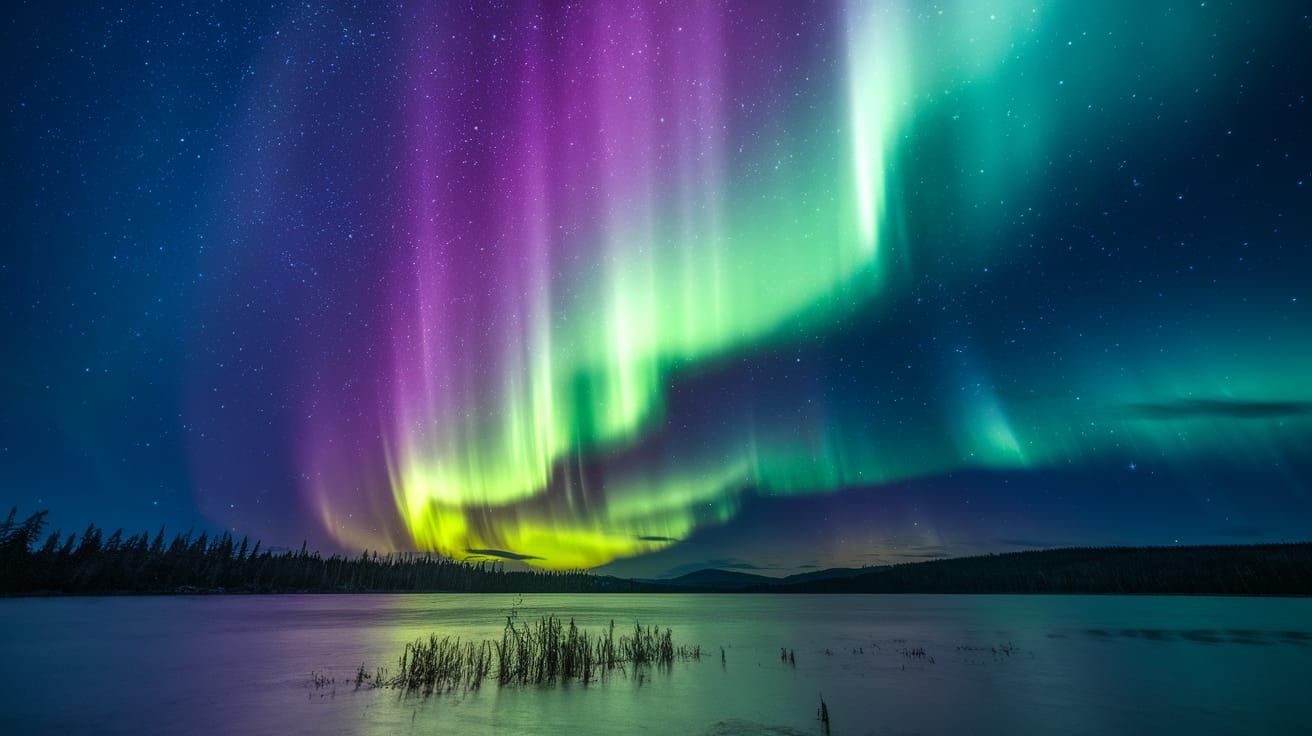 Celestial Aurora Jubilee in Vivid Acid Ink Style