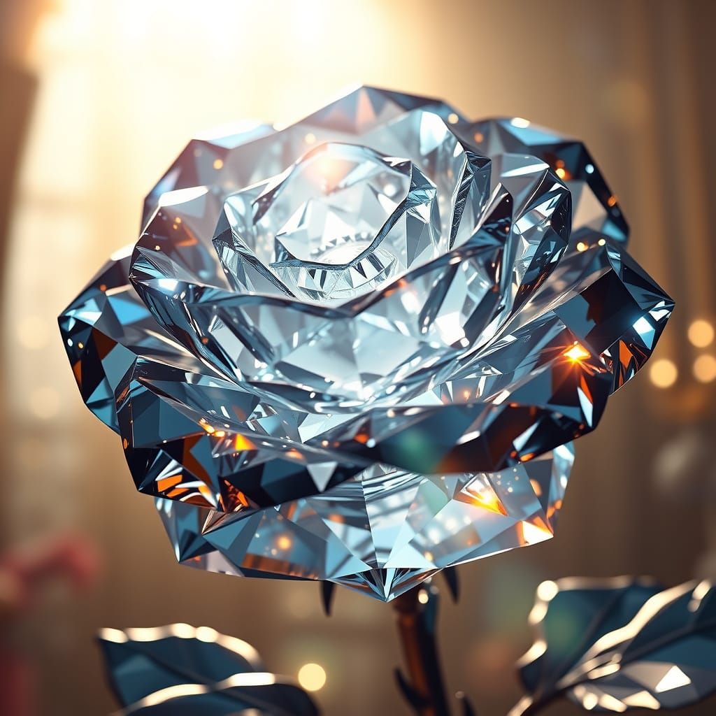 Crystal diamond rose