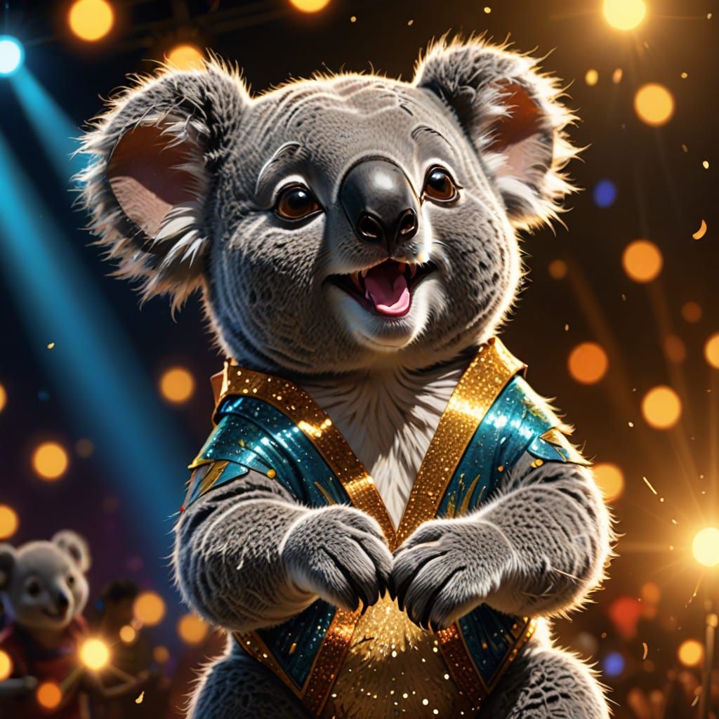 Buster Moon the Koala Sings on Stage