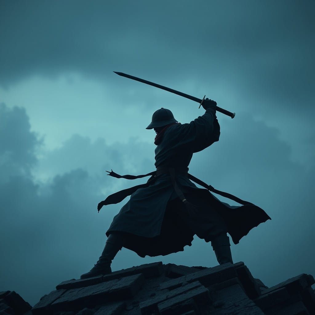 Epic Medieval Swordsman Prepares for Battle