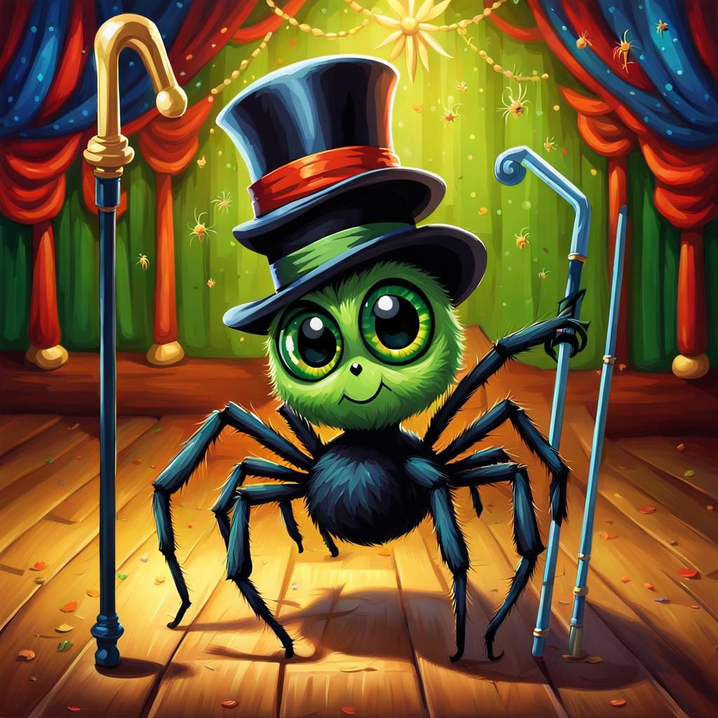 Cute Chibi Spider Tap Dancing in Talent Show