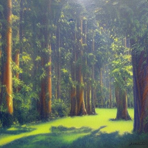 City in the Trees: Oil Painting