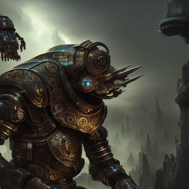 Detailed Robot Guardian in Epic Cinematic Style