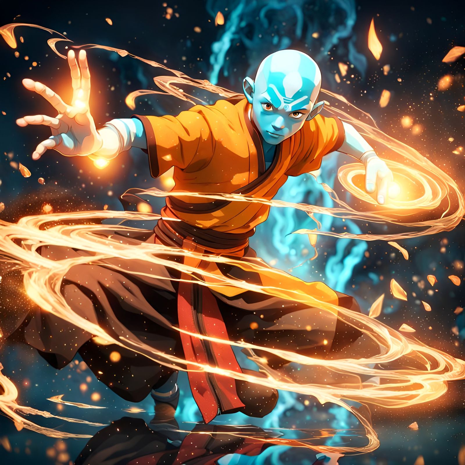 Avatar airbender mastering element of fire