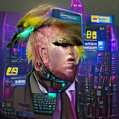 Cyberpunk Portrait of a Trump-like Figure