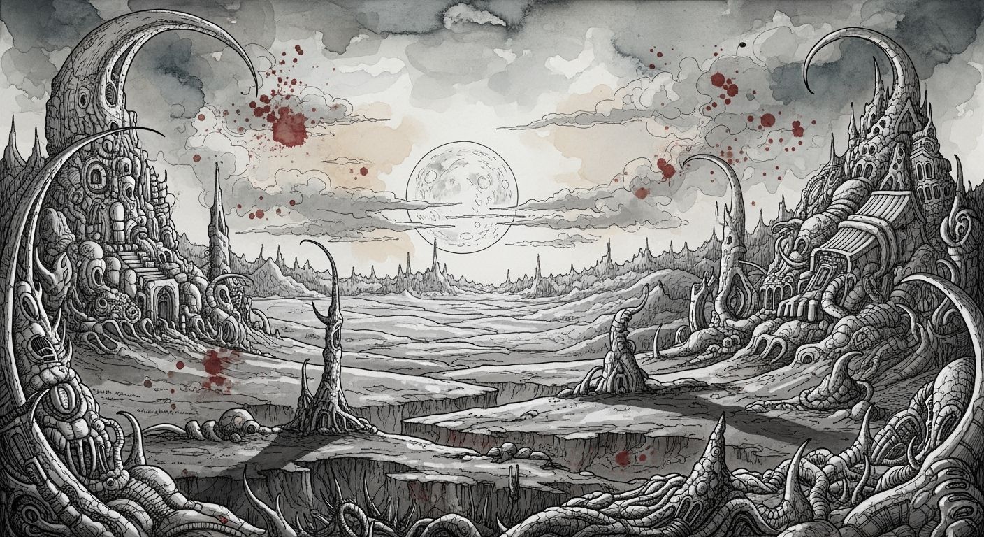 HR Giger Inspired Hellscape Design Cover Art