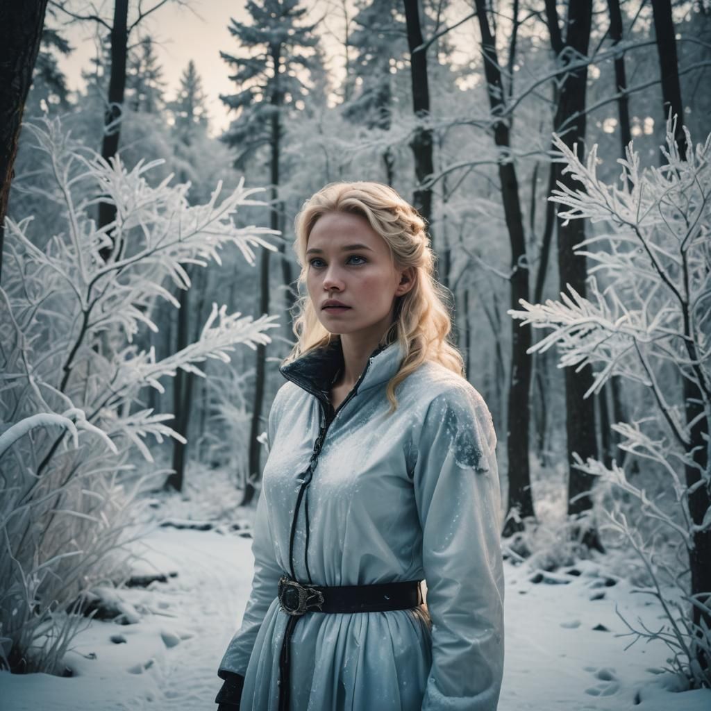 Icy Blonde in a Winter Fairytale